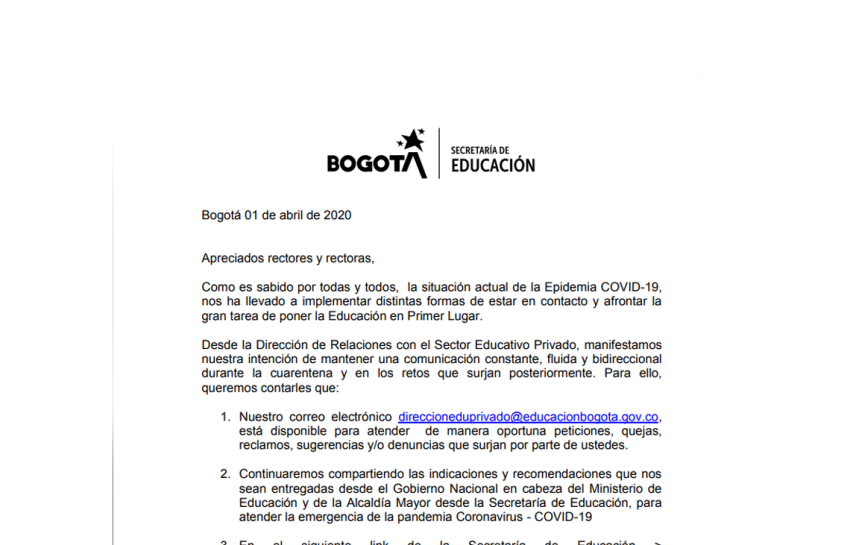 Información para Rectores de colegios privados