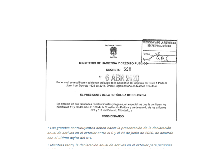 NUEVOS CAMBIOS EN EL CALENDARIO TRIBUTARIO 2020