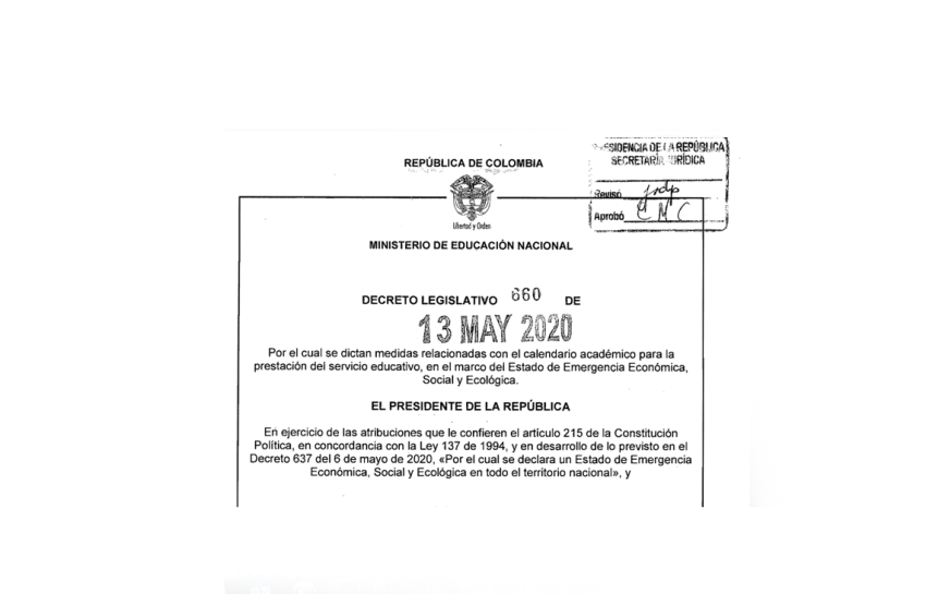 El Gobierno Nacional expide normatividad sobre flexibilidad del calendario