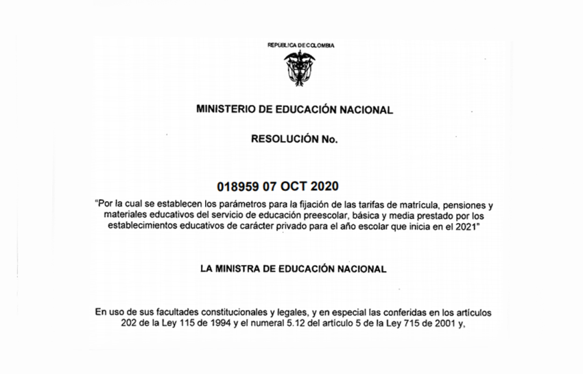 Resolución Costos Educativos 2021