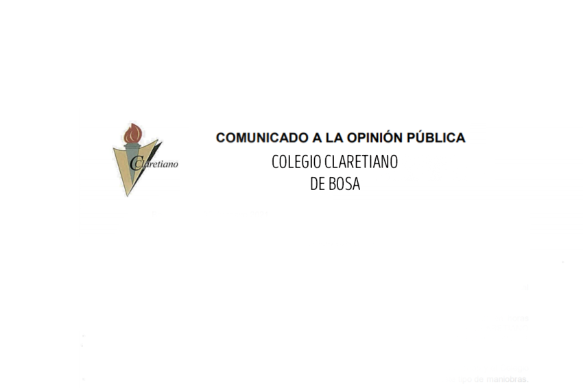 COMUNICADO A LA OPINIÓN PÚBLICA – COLEGIO CLARETIANO DE BOSA