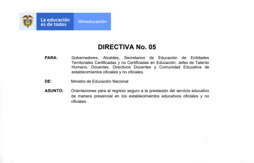 Orientaciones para el regreso seguro a la prestación del servicio educativo