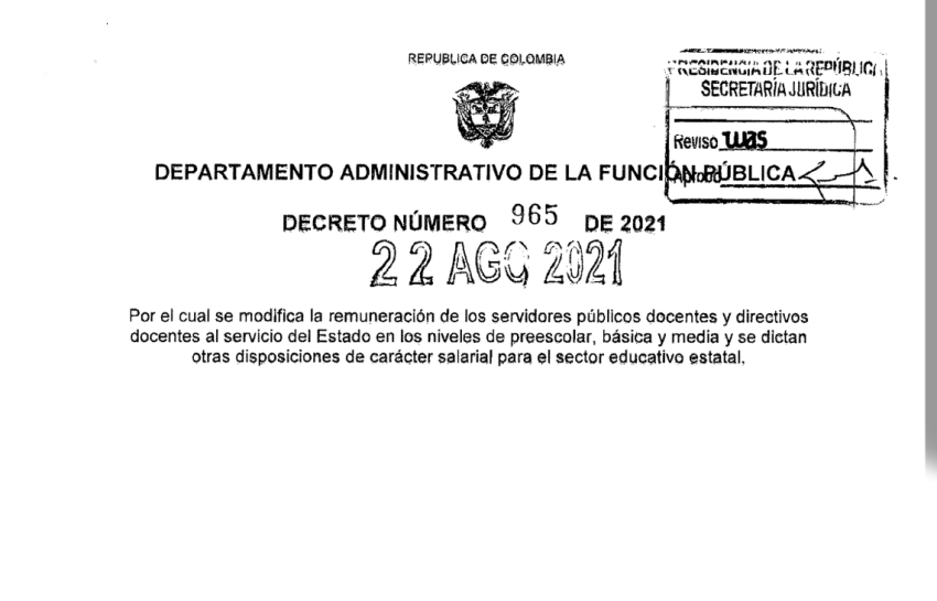 Decretos  Salarial Docentes 2021