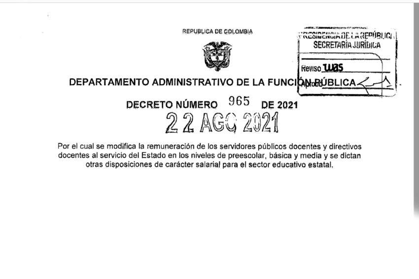 Decretos  Salarial Docentes 2021