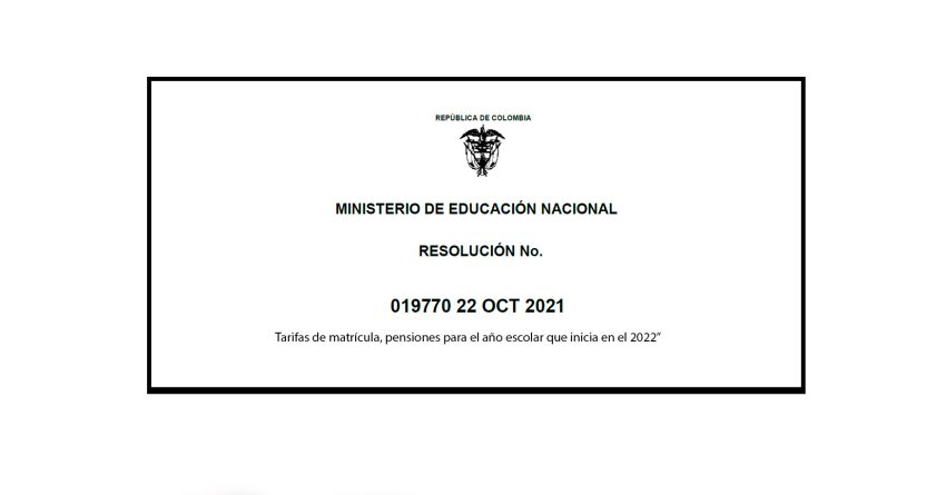 RESOLUCIÓN DE COSTOS EDUCATIVOS 2022 – CONACED