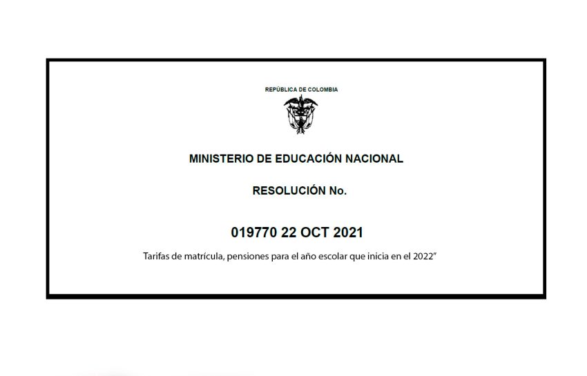 RESOLUCIÓN DE COSTOS EDUCATIVOS 2022 – CONACED