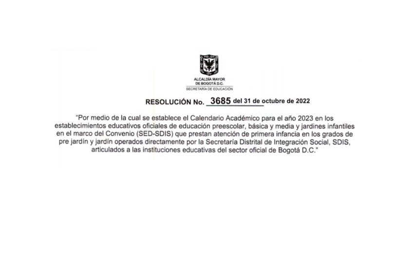 Resolución Calendario Académico 2023